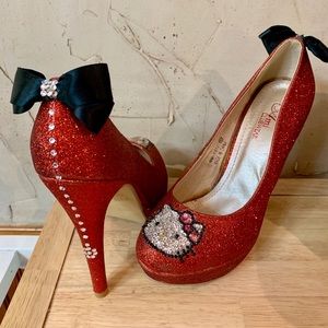 Red Glitter Hello Kitty stilettos.